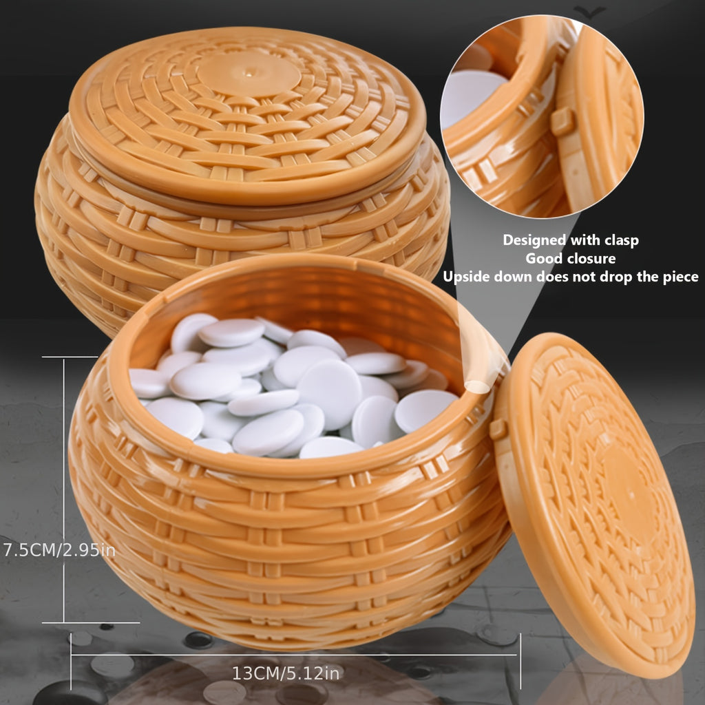 Ensemble de jeu de Go, comprenant un plateau en simili cuir, des pierres de jade imitation et deux conteneurs en r¨¦sine - un ensemble de jeu de plateau strat¨¦gique, parfait pour les f¨ºtes et les activit¨¦s en plein air.