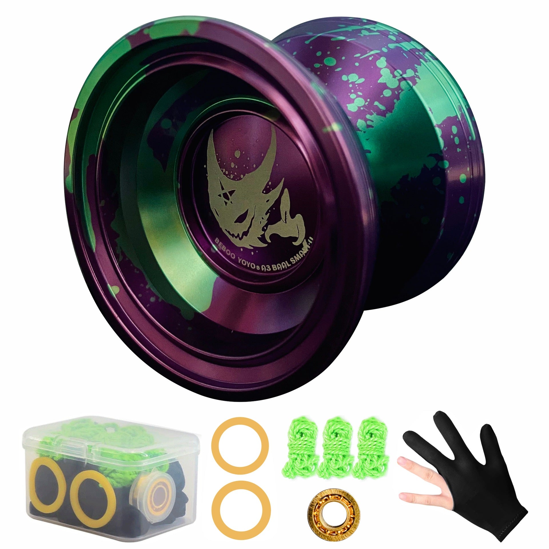 1pc BEBOOYOYO A3 Dieu du Mal Barre Yo-Yo en Alliage Violet pour Gar?ons - Jouet Haute Performance avec Accessoires, Couleurs Mixtes\u002FViolet\u002FBleu, Conception en Alliage d'Aluminium Durable pour des Tours Fluides et un Jeu Amusant