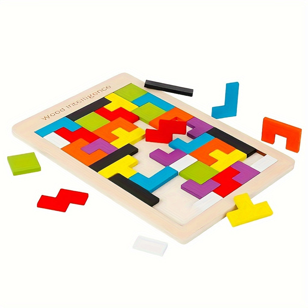 Jeu de puzzle en blocs de bois 3D color¨¦, casse-t¨ºte c¨¦r¨¦bral, cadeau id¨¦al pour Paques et Thanksgiving