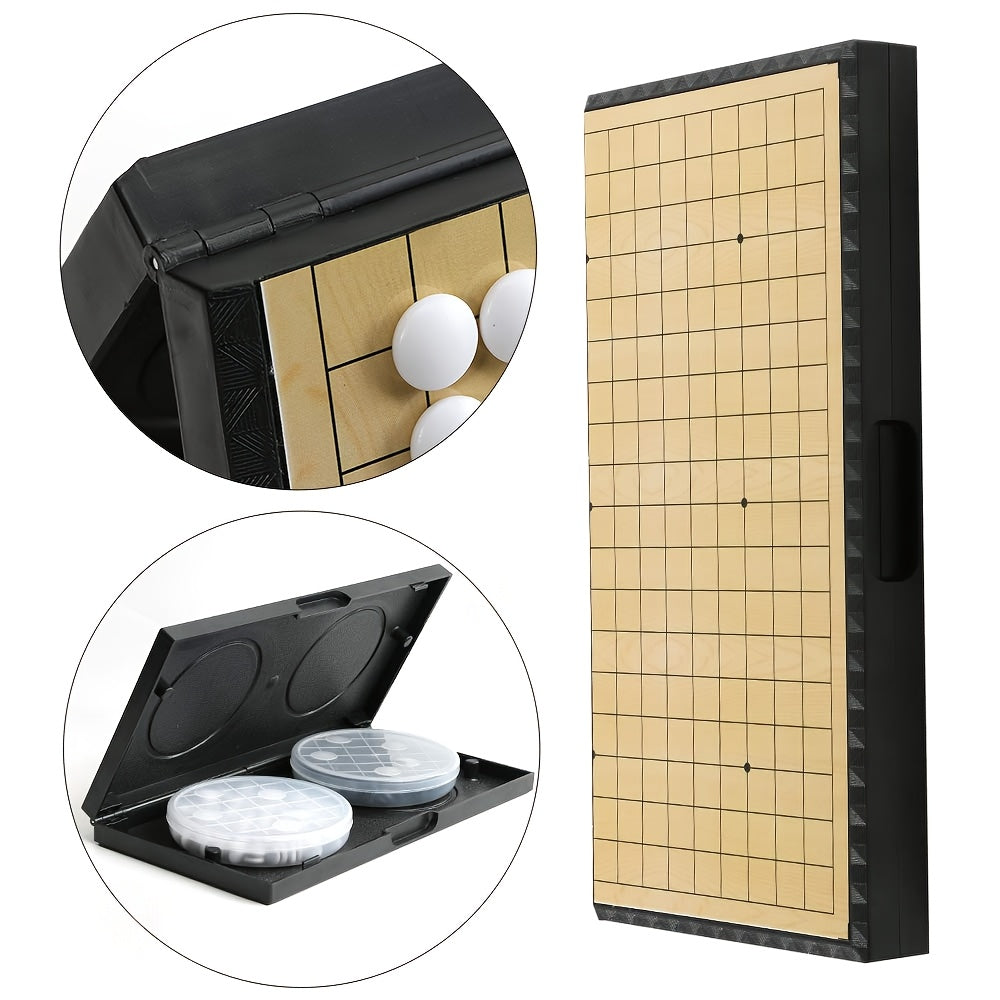 Ensemble de jeu de Go pliable magn¨¦tique de luxe de 11,41 pouces avec 19x tableau + 300 pi¨¨ces noires et blanches, id¨¦al pour les f¨ºtes et les activit¨¦s de plein air, No?l et Thanksgiving