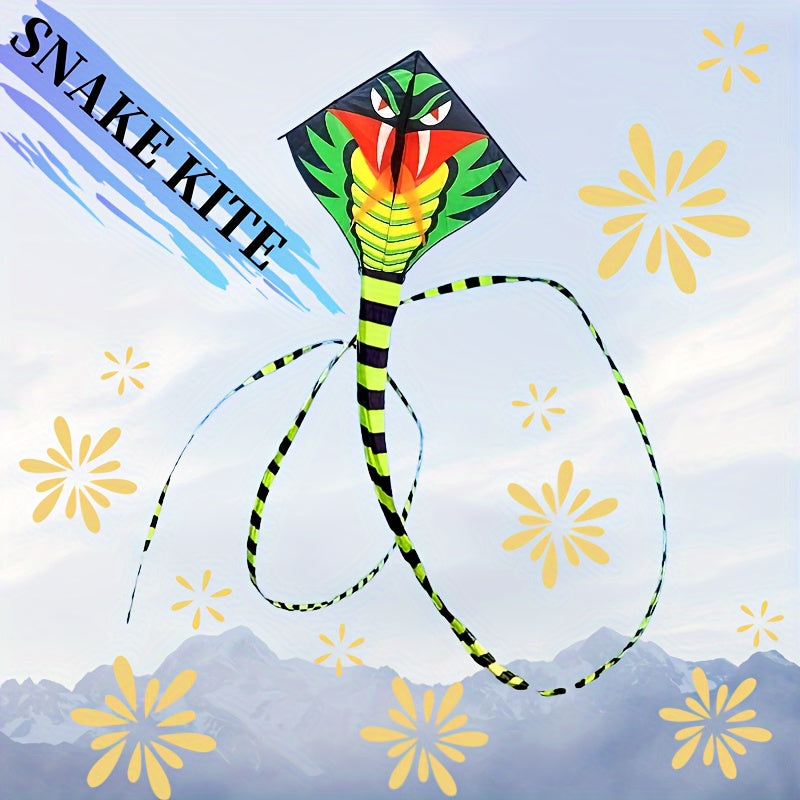 Cerf-volant G¨¦ant Cobra Vert avec Planche de Ligne Gratuite - Durable, Montage Facile pour le Plaisir en Ext¨¦rieur - Parfait pour le Jeu sur la Plage & au Parc, Cadeau Id¨¦al pour Halloween ou No?l, Meilleur pour No?l