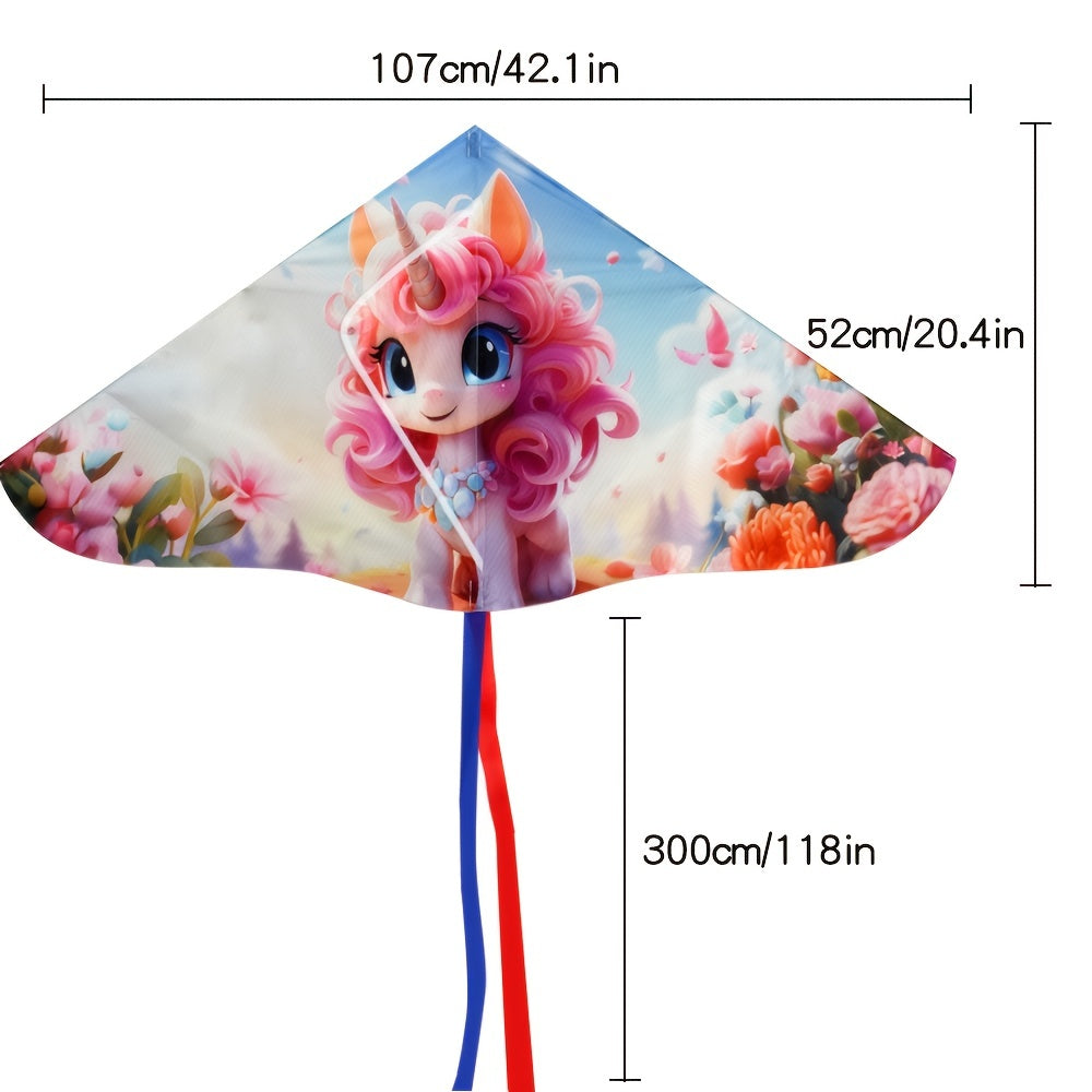 1 cerf-volant triangulaire ¨¤ motif de dessin anim¨¦, comprenant une ligne de 1968.5 pouces, adapt¨¦ aux divertissements de plein air et aux cadeaux de No?l.