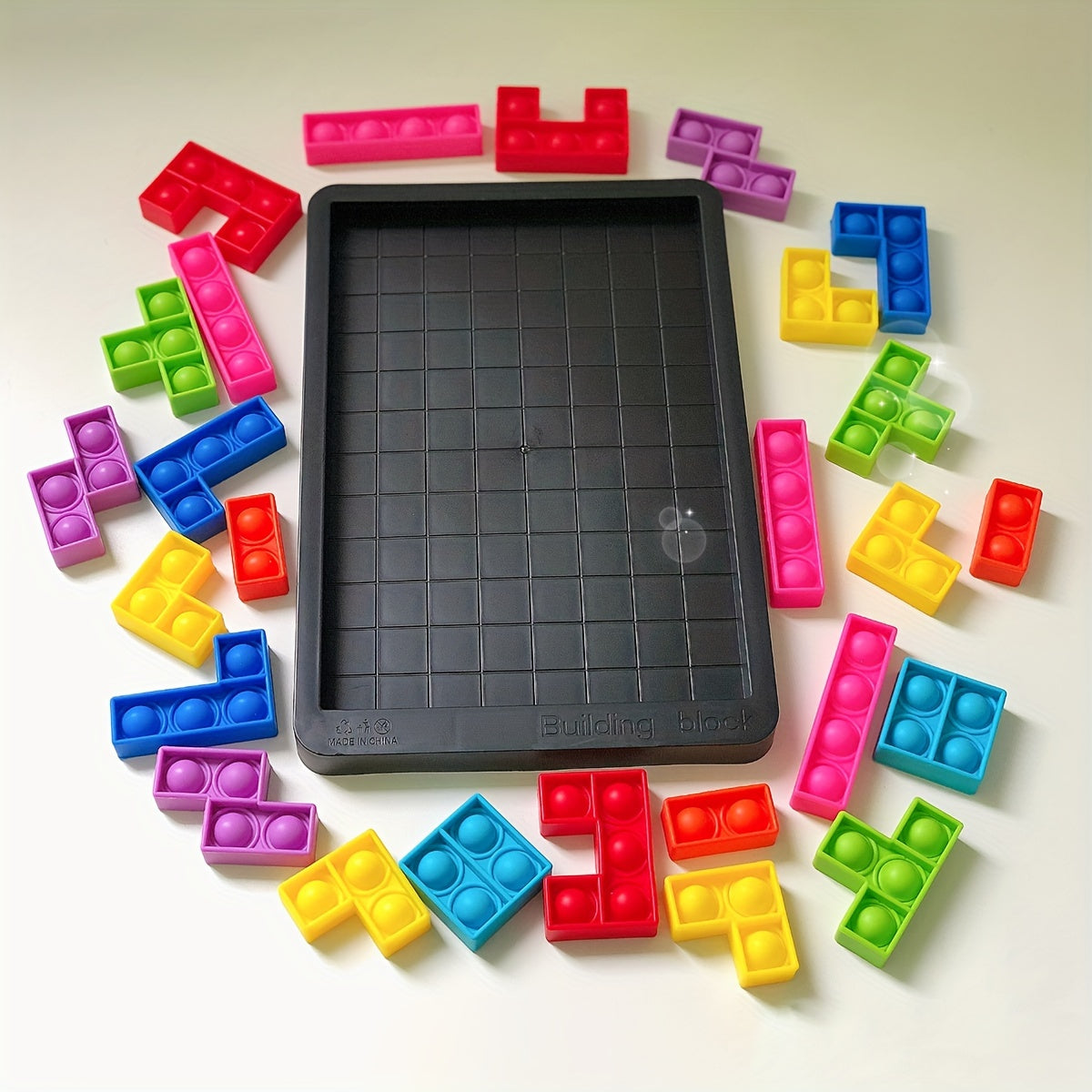 Blocs de Construction Puzzle en Silicone Souple - Jeu de D¨¦fi C¨¦r¨¦bral et de D¨¦tente pour le Liement Parents-Jeunes, Jouet ¨¦ducatif