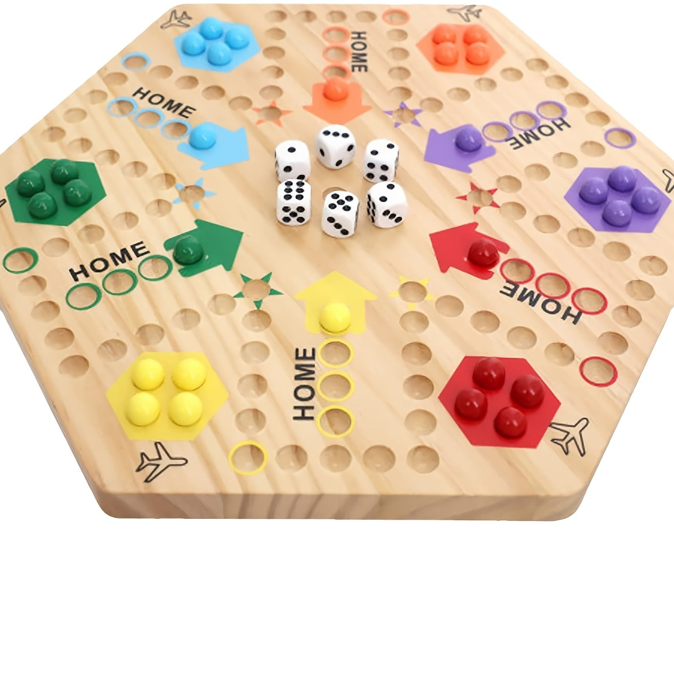 Jeu de Soci¨¦t¨¦ en Bois Recto-Verso - ¨¦checs Volants Hexagonaux pour 4 ¨¤ 6 Joueurs, Pi¨¨ces Color¨¦es et Conception Retroussable, Parfait pour les F¨ºtes, le Plaisir Familial et le Jeu Strat¨¦gique