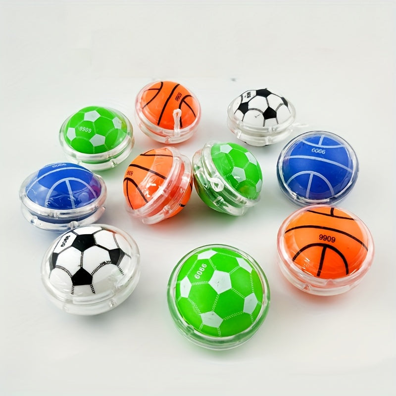 Lot de 5 Yo-Yos Sportifs pour Jeunes - Balles ¨¤ Retour Automatique avec Designs de Basket & Football, Cadeaux de F¨ºte et R¨¦compenses pour la Classe