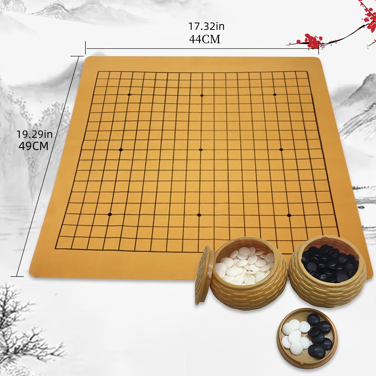 Ensemble de jeu de Go, comprenant un plateau en simili cuir, des pierres de jade imitation et deux conteneurs en r¨¦sine - un ensemble de jeu de plateau strat¨¦gique, parfait pour les f¨ºtes et les activit¨¦s en plein air.