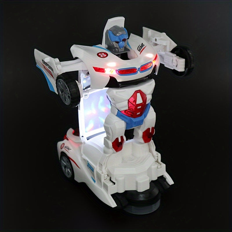 Voiture jouet robot ¨¤ d¨¦formation automatique, se transforme en voiture robot, ¨¦vite automatiquement les obstacles avec des lumi¨¨res et de la musique, cadeau d'anniversaire, cadeau de No?l, cadeau de vacances (piles non incluses), cadeau d'Halloween.