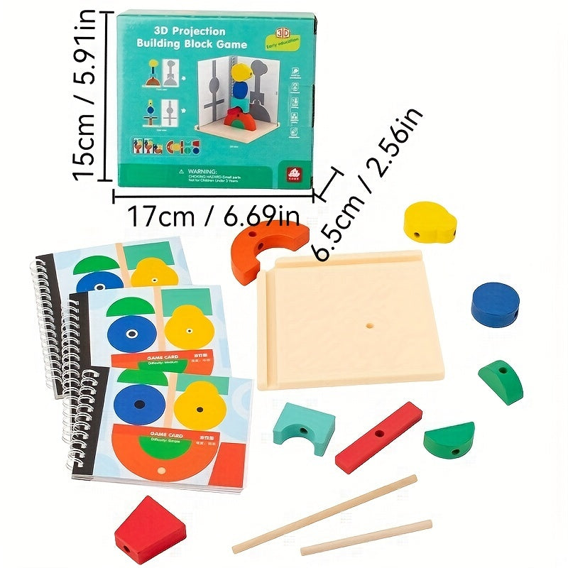 Blocs de Puzzle 3D en Bois - Jouet ¨¦ducatif STEM pour Jeunes, Apprentissage Am¨¦lior¨¦ par Projection, Pas de Piles N¨¦cessaires, Cadeau Parfait pour Gar?ons & Filles ¨¤ No?l, Halloween, Thanksgiving, Anniversaires, Jouets Cognitifs