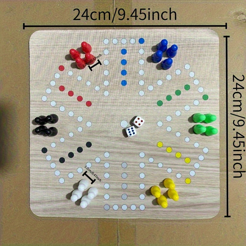 Jeu d'¨¦checs Volants pour 6 Joueurs - Grand Tapis de Souris de 9.45 pouces avec Plateau en Caoutchouc Color¨¦, 24 Pi¨¨ces aux 6 Couleurs Vives, 2 D¨¦s, Id¨¦al pour les R¨¦unions Familiales et Divertissement Festif