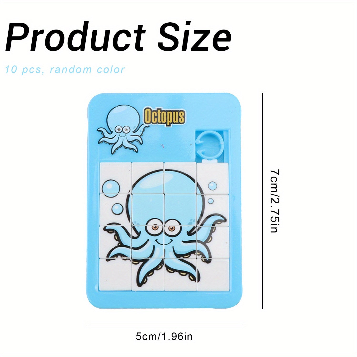 10 Puzzles Glissants Miniatures Animaux pour Enfants, Casse-T¨ºte Mobile, Plastique Durable ¨¦tanche, Jouets ¨¦ducatifs Amusants pour Maternelle, Couleurs Al¨¦atoires