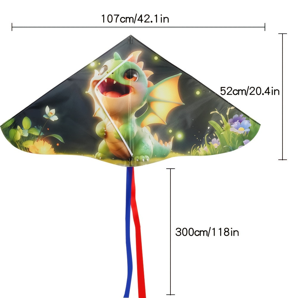 1 cerf-volant triangulaire ¨¤ motif de dessin anim¨¦, comprenant une ligne de 1968.5 pouces, adapt¨¦ aux divertissements de plein air et aux cadeaux de No?l.