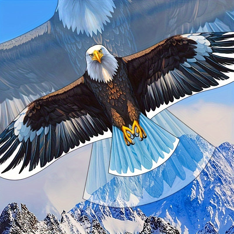 Cerf-volant aigle extra large avec poign¨¦e et ficelle - Adapt¨¦ aux d¨¦butants, parfait pour jouer ¨¤ la plage et au parc, id¨¦al pour Halloween, Thanksgiving, No?l en famille - Mat¨¦riau polyester, plusieurs couleurs