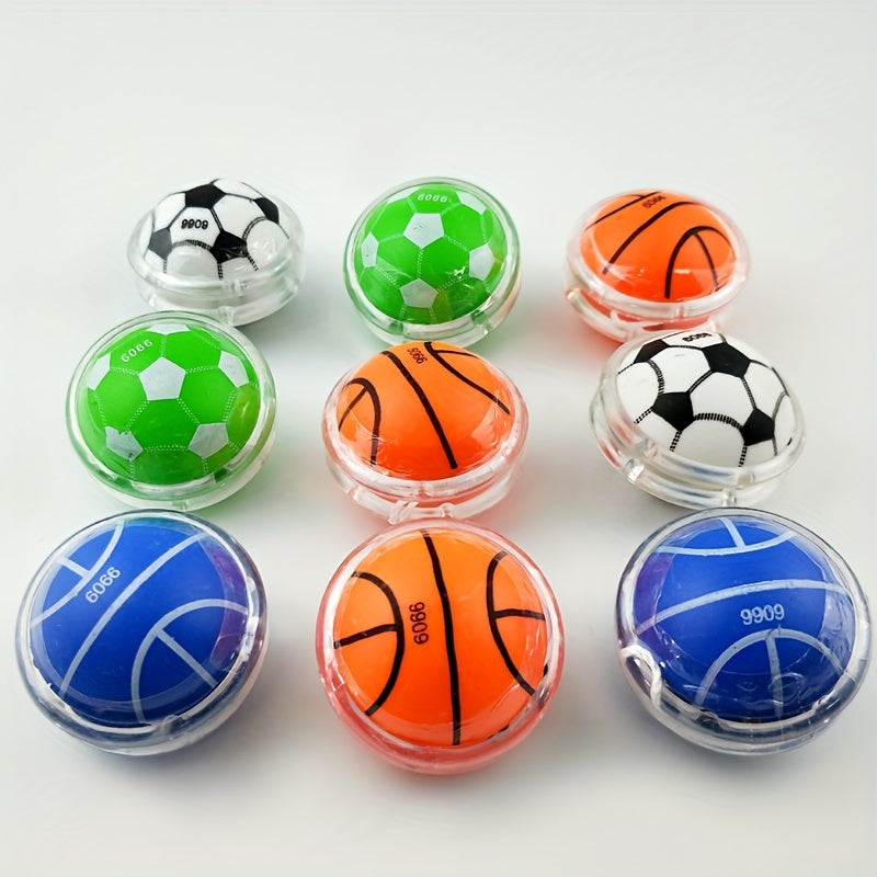 Lot de 5 Yo-Yos Sportifs pour Jeunes - Balles ¨¤ Retour Automatique avec Designs de Basket & Football, Cadeaux de F¨ºte et R¨¦compenses pour la Classe