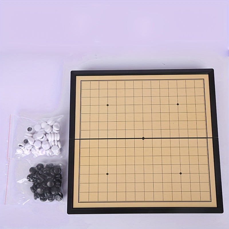 Jouet magn¨¦tique Gomoku, plateau d'¨¦checs pliable portable, facile ¨¤ d¨¦marrer pour les d¨¦butants, ¨¦checs puzzle noir et blanc, super grand plateau d'¨¦checs magn¨¦tique