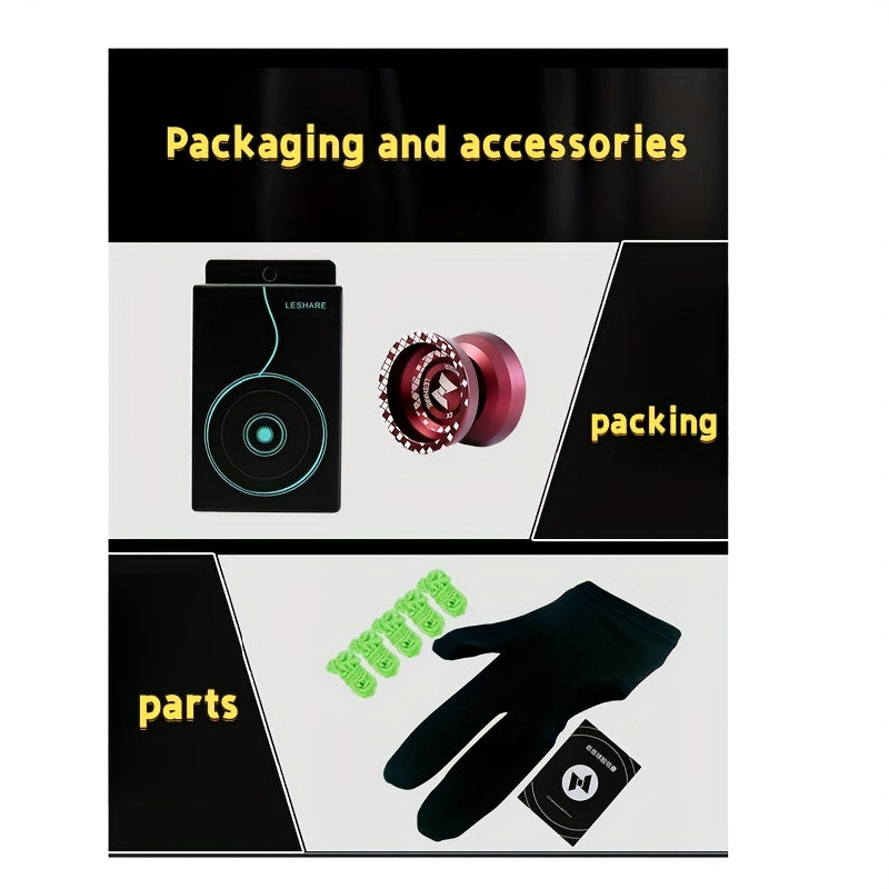 Yo-Yo en alliage d'aluminium professionnel pour la comp¨¦tition - B¨¦quille haute vitesse, artisanat de pr¨¦cision, id¨¦al pour les 14 ans et plus, rouge