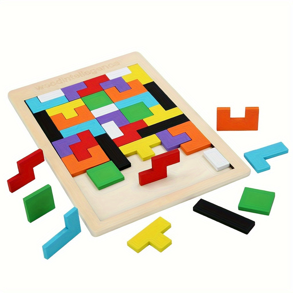 Jeu de puzzle en blocs de bois 3D color¨¦, casse-t¨ºte c¨¦r¨¦bral, cadeau id¨¦al pour Paques et Thanksgiving