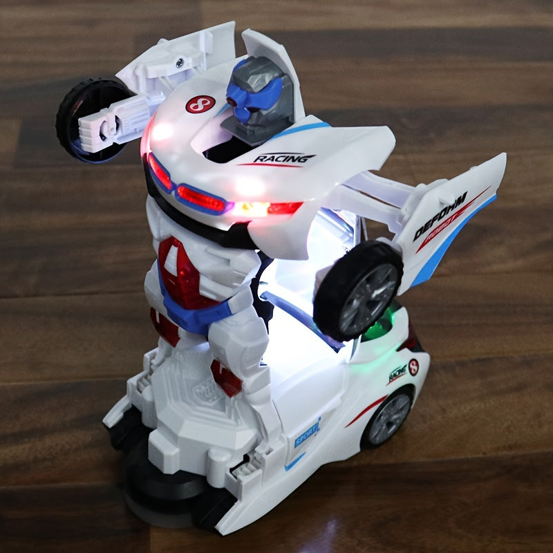 Voiture jouet robot ¨¤ d¨¦formation automatique, se transforme en voiture robot, ¨¦vite automatiquement les obstacles avec des lumi¨¨res et de la musique, cadeau d'anniversaire, cadeau de No?l, cadeau de vacances (piles non incluses), cadeau d'Halloween.