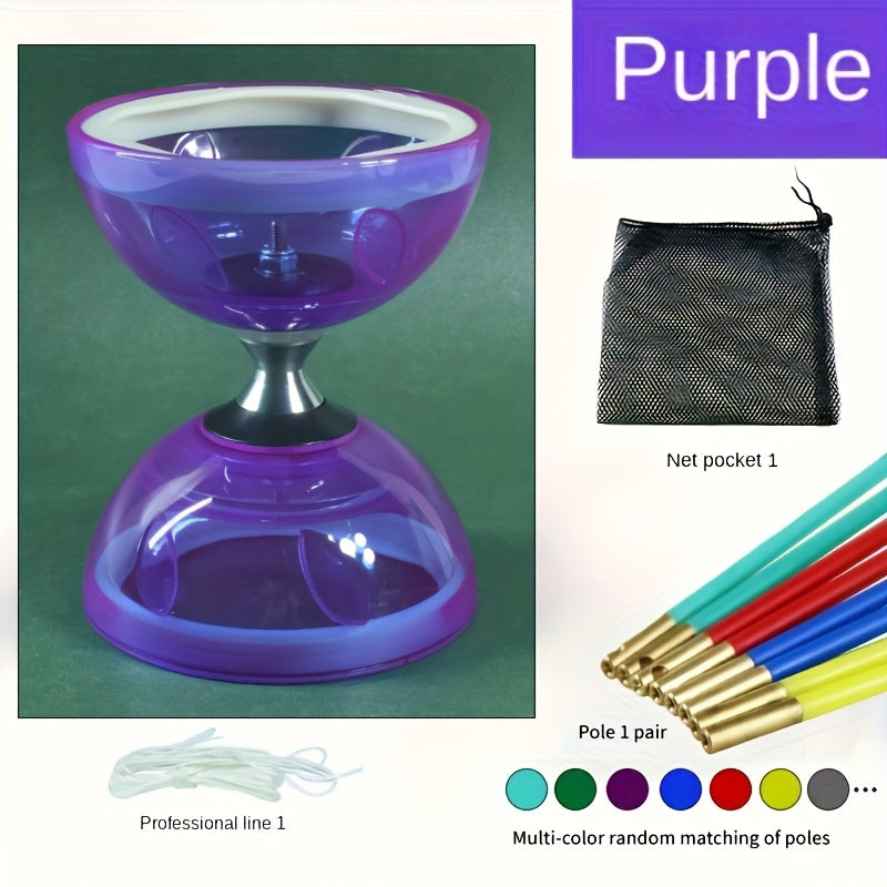 Diabolo ¨¤ Grand Roulement Cloche Feuille ¨¤ Deux T¨ºtes Tir de Guerre Yo-Yo ¨¦quipement Traditionnel Chinois pour Jonglerie Populaire