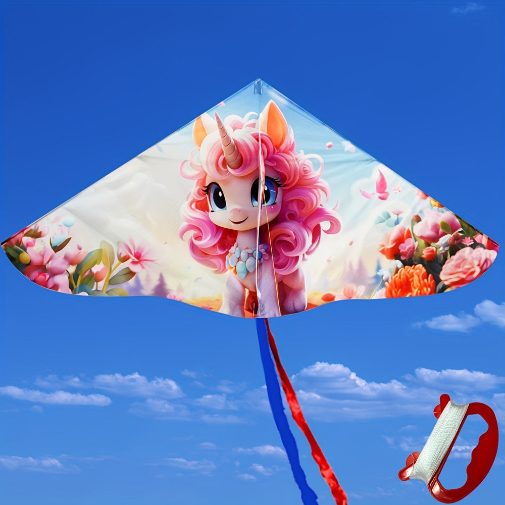 1 cerf-volant triangulaire ¨¤ motif de dessin anim¨¦, comprenant une ligne de 1968.5 pouces, adapt¨¦ aux divertissements de plein air et aux cadeaux de No?l.