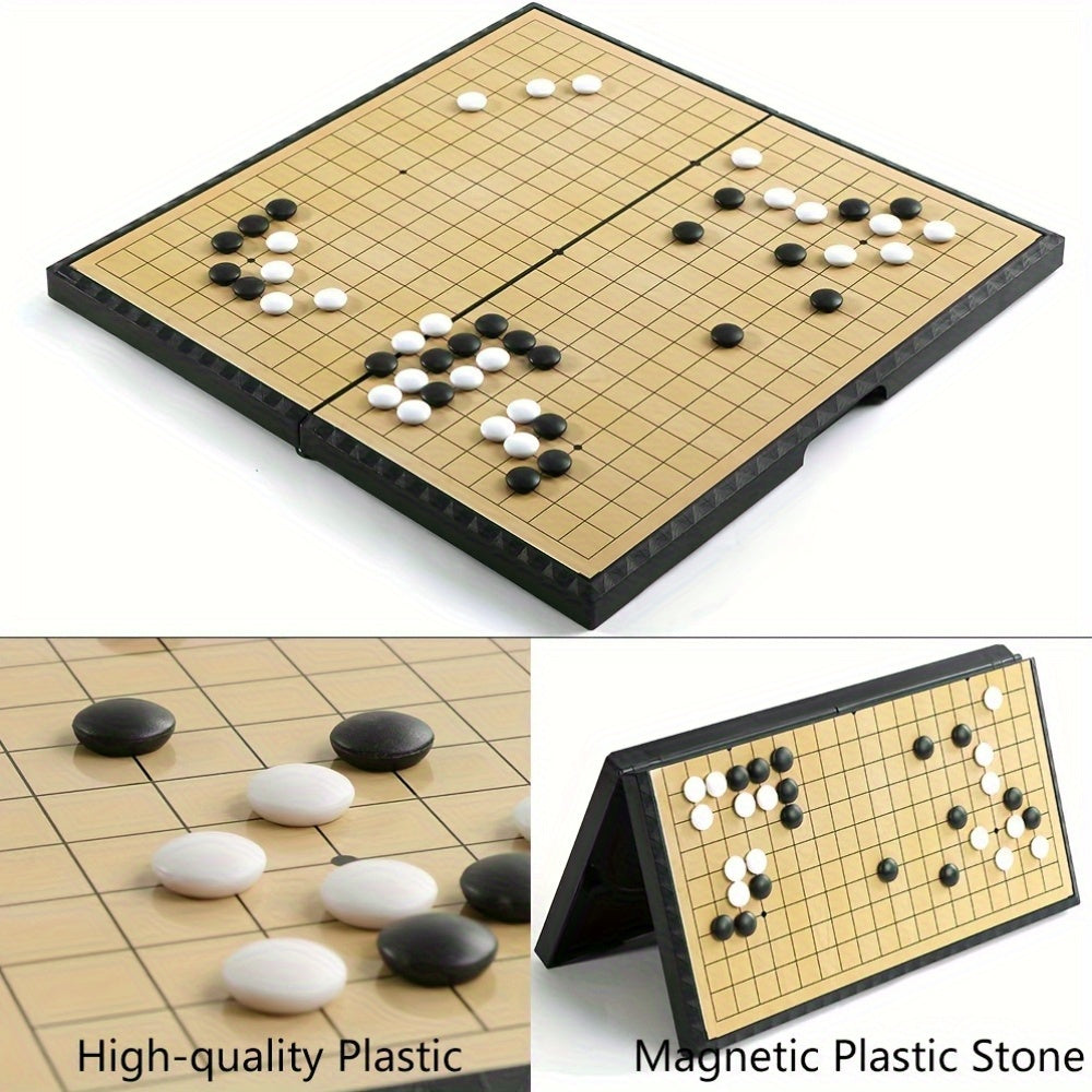 Ensemble de jeu de Go pliable magn¨¦tique de luxe de 11,41 pouces avec 19x tableau + 300 pi¨¨ces noires et blanches, id¨¦al pour les f¨ºtes et les activit¨¦s de plein air, No?l et Thanksgiving