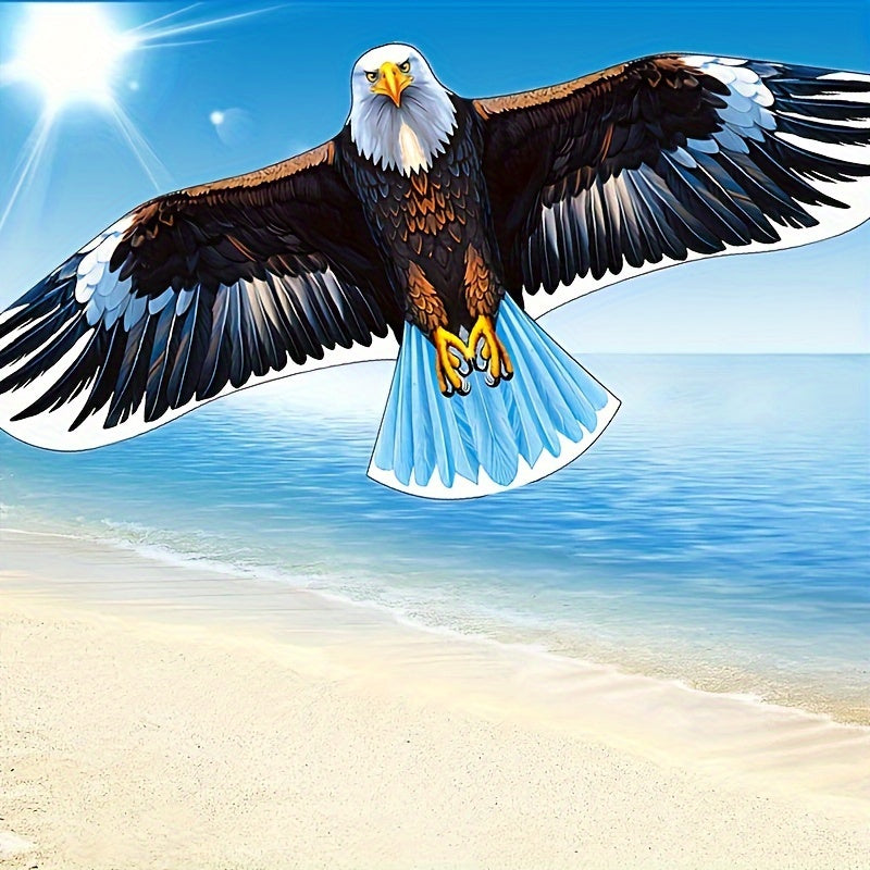 Cerf-volant aigle extra large avec poign¨¦e et ficelle - Adapt¨¦ aux d¨¦butants, parfait pour jouer ¨¤ la plage et au parc, id¨¦al pour Halloween, Thanksgiving, No?l en famille - Mat¨¦riau polyester, plusieurs couleurs