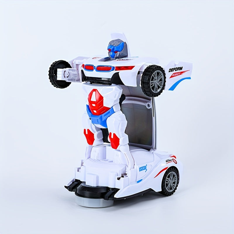 Voiture jouet robot ¨¤ d¨¦formation automatique, se transforme en voiture robot, ¨¦vite automatiquement les obstacles avec des lumi¨¨res et de la musique, cadeau d'anniversaire, cadeau de No?l, cadeau de vacances (piles non incluses), cadeau d'Halloween.