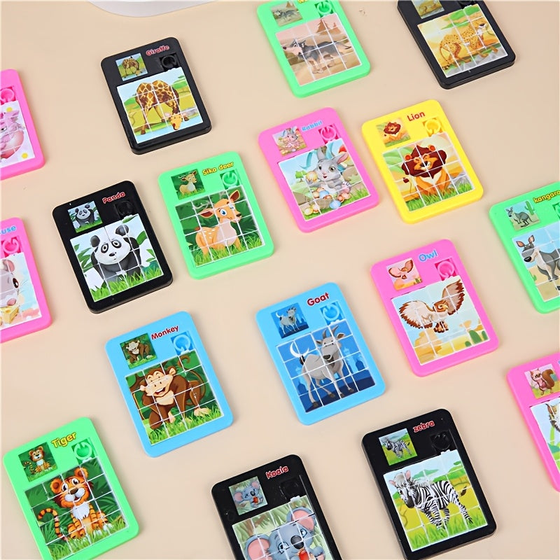 10pcs Ensemble de puzzle ¨¤ animaux de dessin anim¨¦, jouets ¨¦ducatifs en plastique pour enfants, id¨¦al pour les cadeaux de f¨ºte d'anniversaire, les r¨¦compenses de classe, les cadeaux de No?l, le plaisir de jeu en famille - Des conceptions assorties