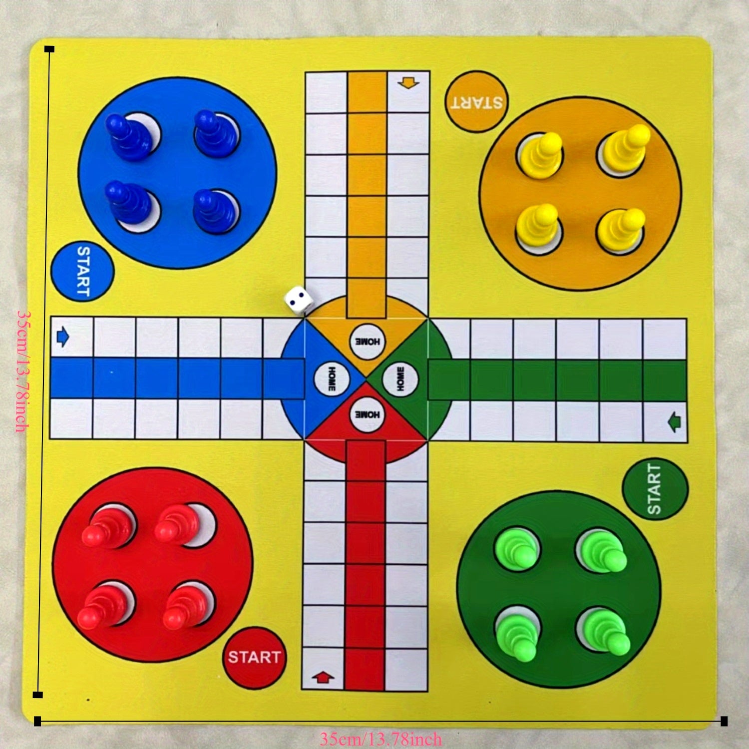 Tapis d'¨¦checs volant : Jeu d'¨¦checs Ludo de 13,78 pouces, plateau d'¨¦checs en caoutchouc, convient aux 14 ans et plus