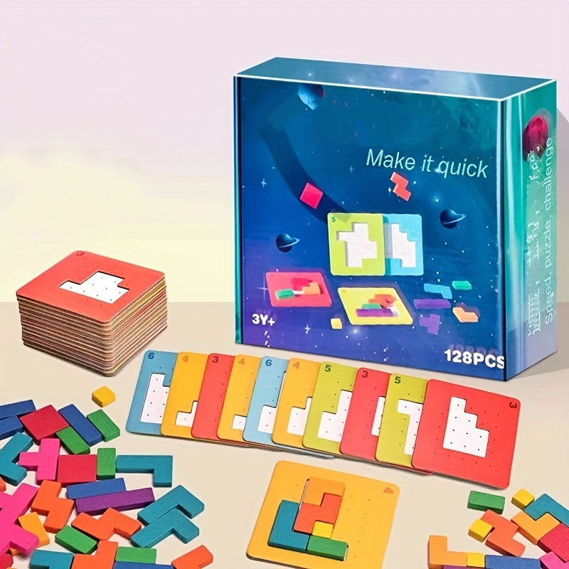 Puzzle g¨¦om¨¦trique en bois - Jeu de soci¨¦t¨¦ ¨¦ducatif - Jeu de soci¨¦t¨¦ interactif rapide - Outils p¨¦dagogiques - Cadeau de No?l