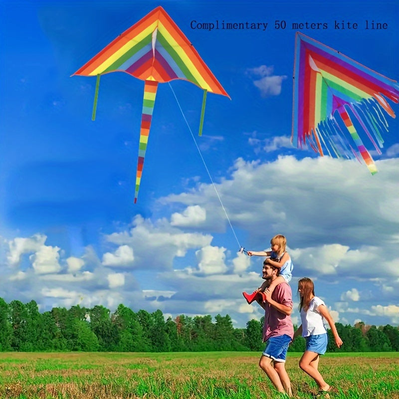 Ballon Arc-en-ciel pour Plaisir en Plein Air - Polyester Durable, Ligne Color¨¦e de 1968.5 pouces, Parfait pour la Plage, le Parc & Activit¨¦s de Liaison Familiale, Activit¨¦s Familiales | Ballon Color¨¦ | Ballon ¨¤ Longue Ligne, Grand Ballon