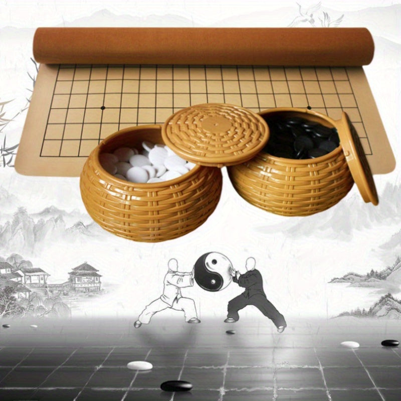 Ensemble de plateau d'¨¦checs pliable et portable avec ¨¦tui en cuir, mat¨¦riau ABS, jeu de loisirs de bureau, cadeau id¨¦al pour les vacances