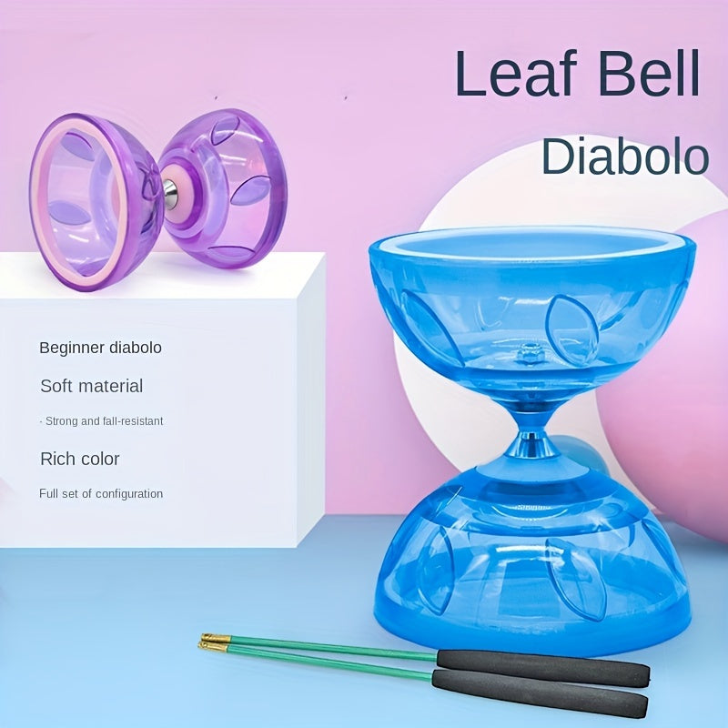 Diabolo ¨¤ Grand Roulement Cloche Feuille ¨¤ Deux T¨ºtes Tir de Guerre Yo-Yo ¨¦quipement Traditionnel Chinois pour Jonglerie Populaire