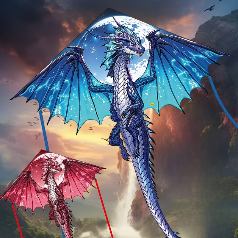 Cerf-volant Dragon de Glace Mystique - Coupe 3D, Polyester R¨¦sistant, Id¨¦al pour les Loisirs en Ext¨¦rieur (Plage & Parc), Cadeau Cr¨¦atif pour les F¨ºtes, Parfait pour No?l et Thanksgiving