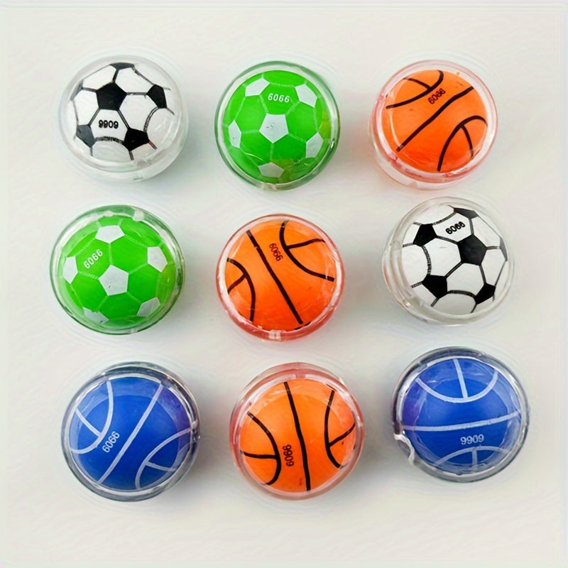 Lot de 5 Yo-Yos Sportifs pour Jeunes - Balles ¨¤ Retour Automatique avec Designs de Basket & Football, Cadeaux de F¨ºte et R¨¦compenses pour la Classe