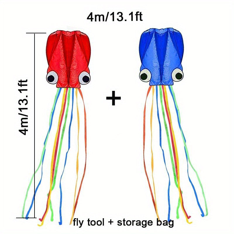 cerf-volant Pieuvre de 5 m¨¨tres\u002F4 m¨¨tres (outil de lacher inclus) Weifang avec Queue Color¨¦e Longue, Produit de Divertissement Sportif en Plein Air
