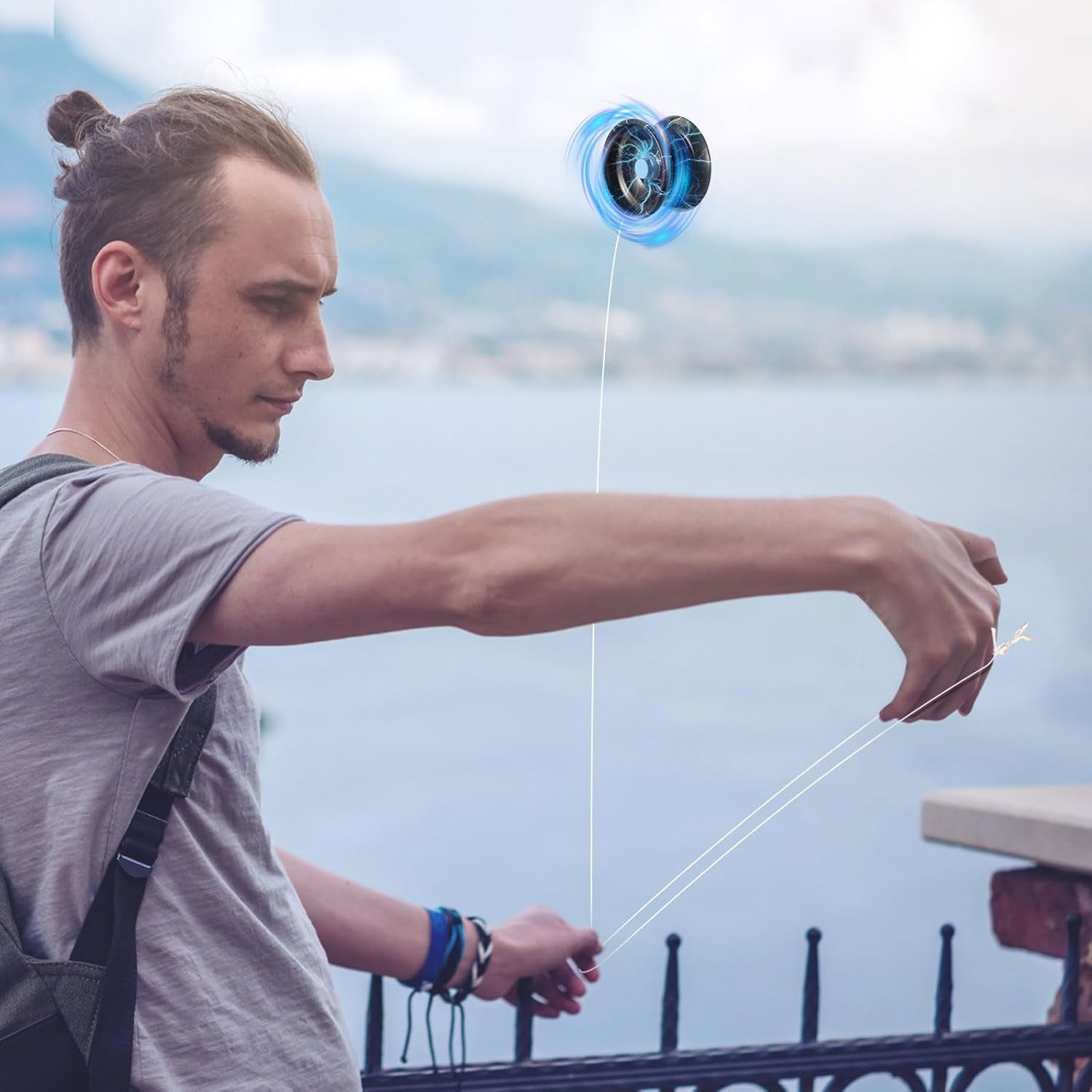 Yo-Yo en alliage avec finition m¨¦tallique color¨¦e, Yo-Yo ¨¤ contr?le de corde pour gar?ons, couleur al¨¦atoire, 1 pi¨¨ce.