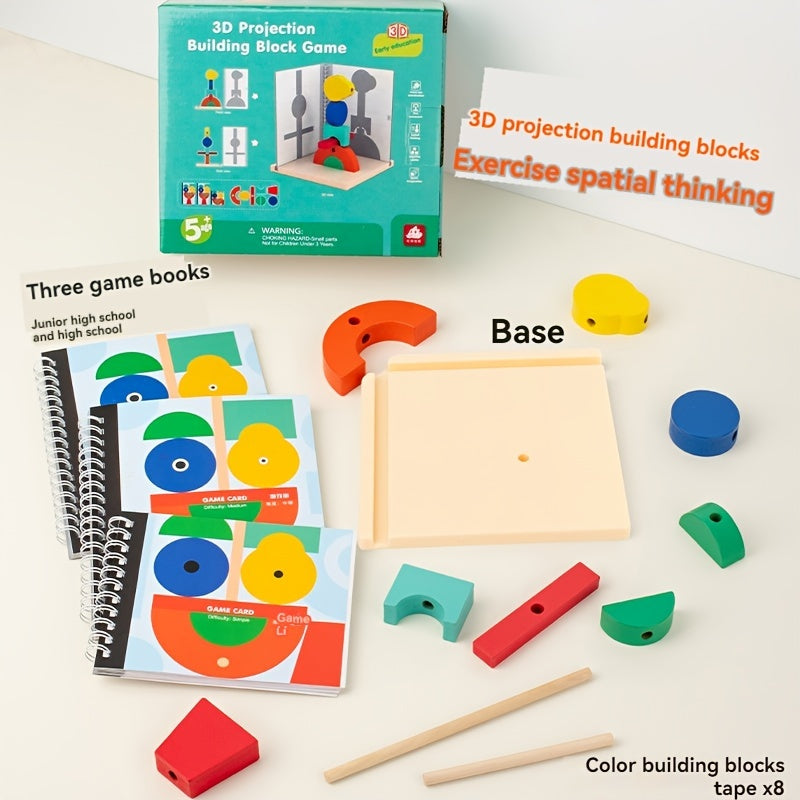 Blocs de Puzzle 3D en Bois - Jouet ¨¦ducatif STEM pour Jeunes, Apprentissage Am¨¦lior¨¦ par Projection, Pas de Piles N¨¦cessaires, Cadeau Parfait pour Gar?ons & Filles ¨¤ No?l, Halloween, Thanksgiving, Anniversaires, Jouets Cognitifs