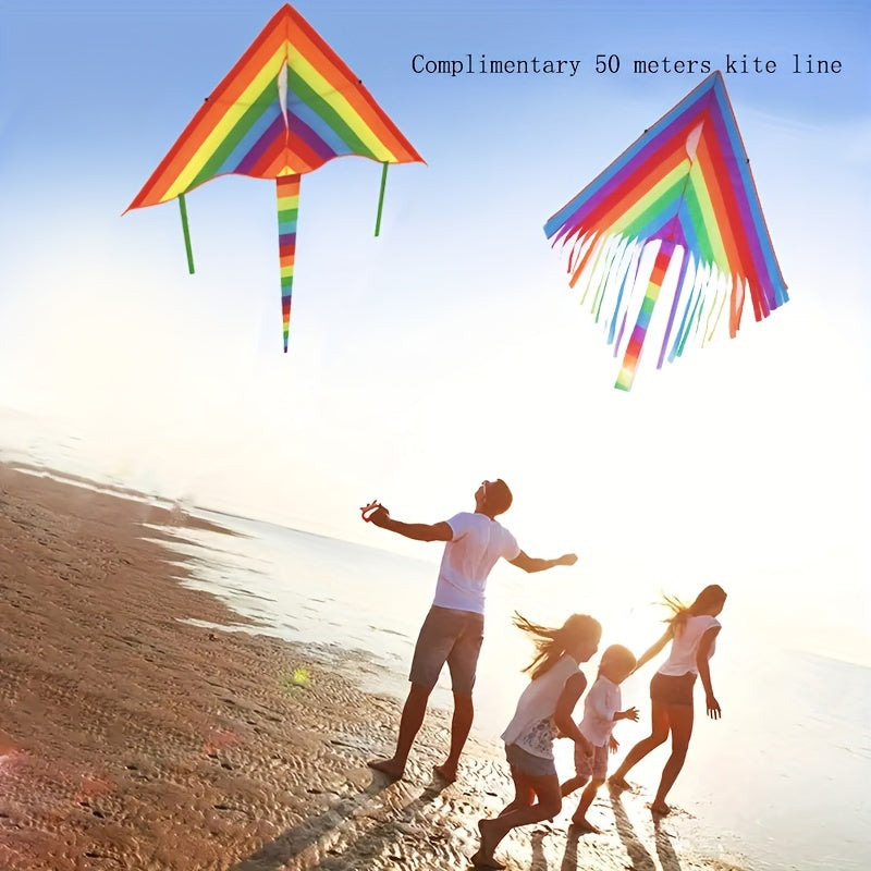 Ballon Arc-en-ciel pour Plaisir en Plein Air - Polyester Durable, Ligne Color¨¦e de 1968.5 pouces, Parfait pour la Plage, le Parc & Activit¨¦s de Liaison Familiale, Activit¨¦s Familiales | Ballon Color¨¦ | Ballon ¨¤ Longue Ligne, Grand Ballon