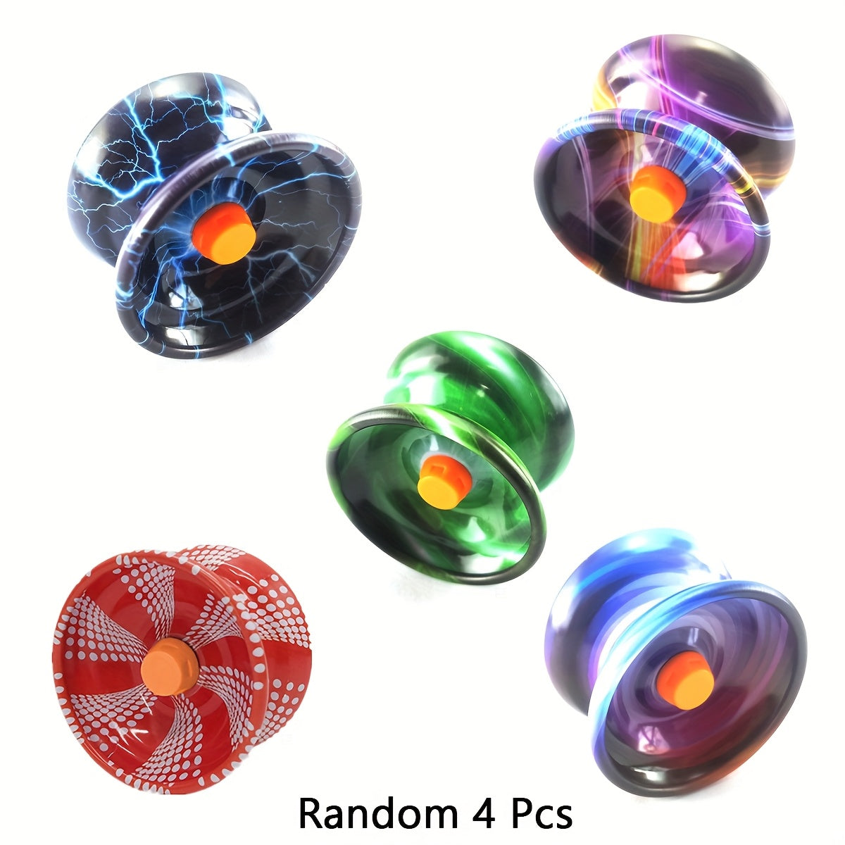 Lot de 4 Yo-Yos M¨¦talliques R¨¦actifs avec Corde Tournante, Yo-Yo Amovible pour une Durabilit¨¦ ¨¦blouissante - Id¨¦al pour D¨¦butants