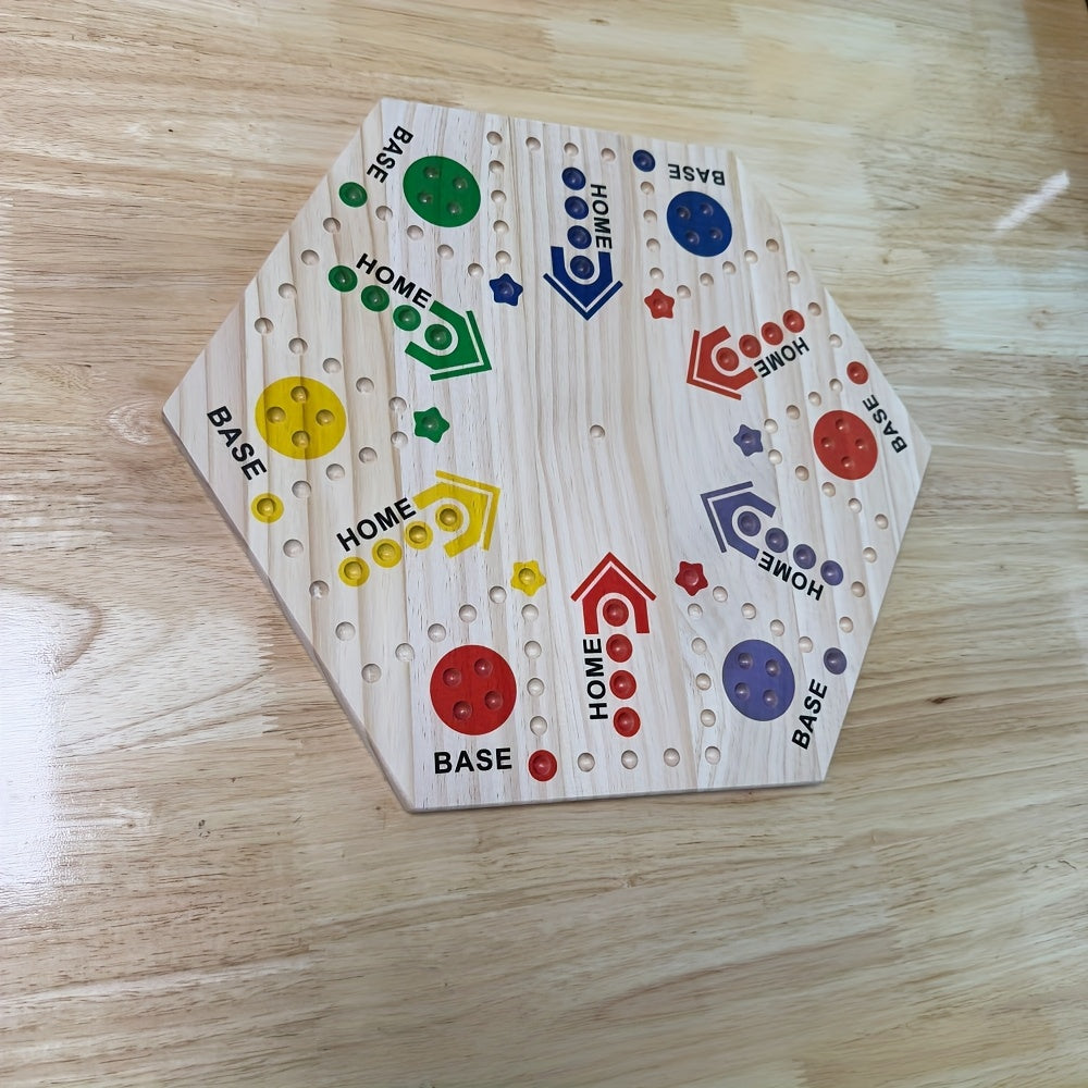 Un Jeu de Soci¨¦t¨¦ en Bois de Haute Qualit¨¦ ¨¤ Double Face, ¨¦chiquier Volant pour F¨ºte, pour 4-6 Joueurs, avec 6 Couleurs 24 Billes + 6 D¨¦s, le Meilleur Choix pour les Passionn¨¦s de Jeux