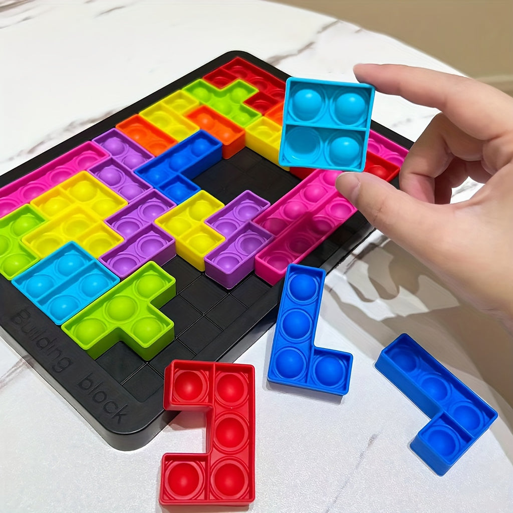 Blocs de Construction Puzzle en Silicone Souple - Jeu de D¨¦fi C¨¦r¨¦bral et de D¨¦tente pour le Liement Parents-Jeunes, Jouet ¨¦ducatif