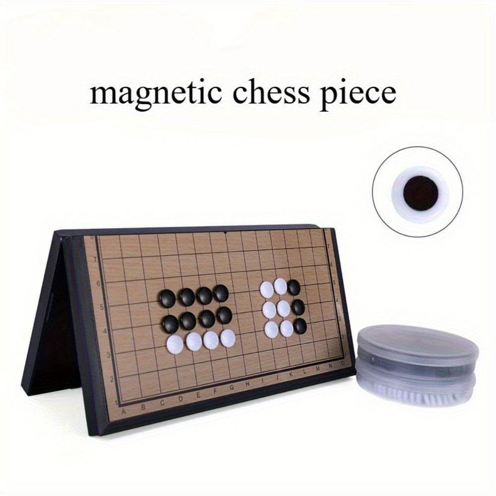 Jeu de Soci¨¦t¨¦ Go Magn¨¦tique Pliable - Plateau Strat¨¦gique Portable avec Pi¨¨ces Magn¨¦tiques Noires et Blanches en Mat¨¦riau Plastique Durable - Id¨¦al pour les Voyages, Soir¨¦es Familiales Amusantes - Cadeau d'Anniversaire Parfait
