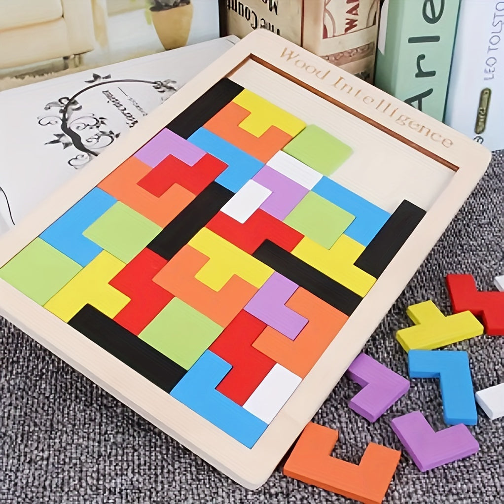 Jeu de puzzle en blocs de bois 3D color¨¦, casse-t¨ºte c¨¦r¨¦bral, cadeau id¨¦al pour Paques et Thanksgiving