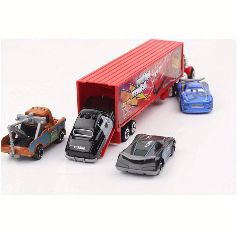 Jeu de 7 voitures de course Lightning McQueen - Mod¨¨les d¨¦coratifs en acier alli¨¦ r¨¦sistant pour la maison, le bureau et les f¨ºtes - Id¨¦al pour Paques, No?l et les anniversaires | Design ludique | Acier alli¨¦ durable