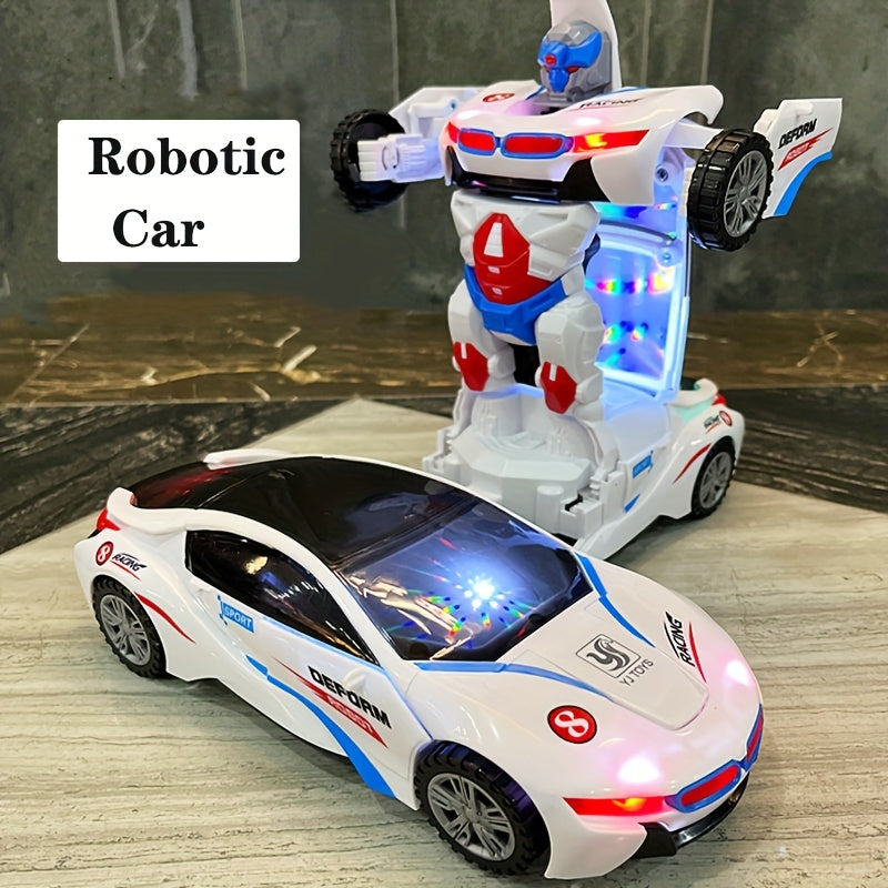 Voiture jouet robot ¨¤ d¨¦formation automatique, se transforme en voiture robot, ¨¦vite automatiquement les obstacles avec des lumi¨¨res et de la musique, cadeau d'anniversaire, cadeau de No?l, cadeau de vacances (piles non incluses), cadeau d'Halloween.