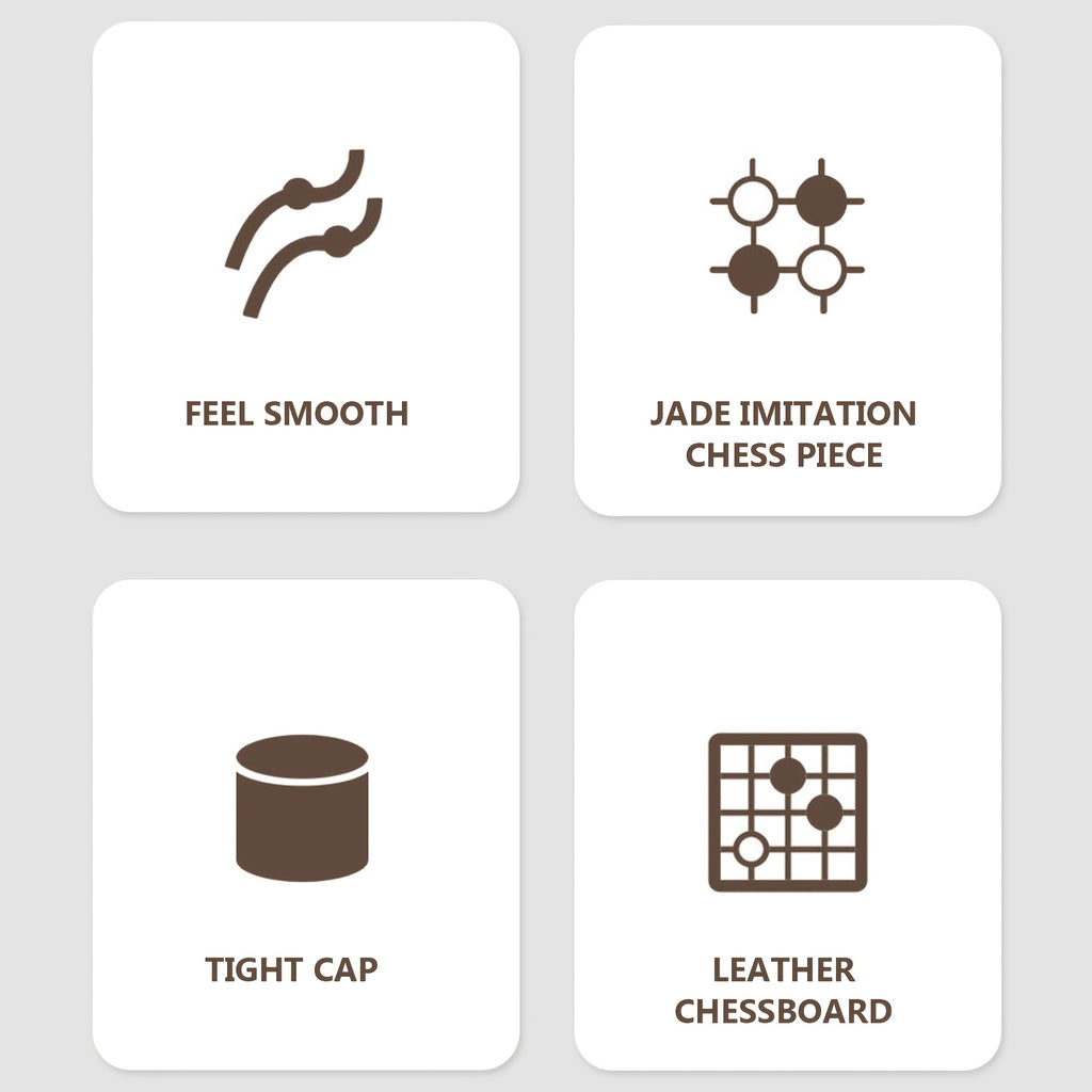 Ensemble de jeu de Go, comprenant un plateau en simili cuir, des pierres de jade imitation et deux conteneurs en r¨¦sine - un ensemble de jeu de plateau strat¨¦gique, parfait pour les f¨ºtes et les activit¨¦s en plein air.